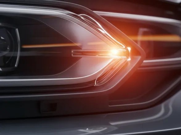 車用 LED 頭燈透鏡模組特寫
